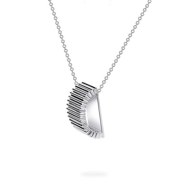 Silver Pleated Necklace